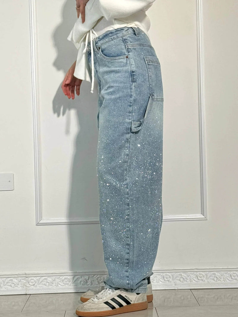 Zella - Relaxed Jeans with Shiny Rhinestones