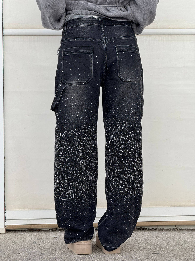 Zella - Relaxed Jeans with Shiny Rhinestones