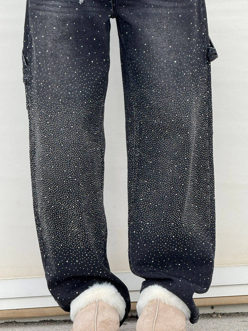 Zella - Relaxed Jeans with Shiny Rhinestones