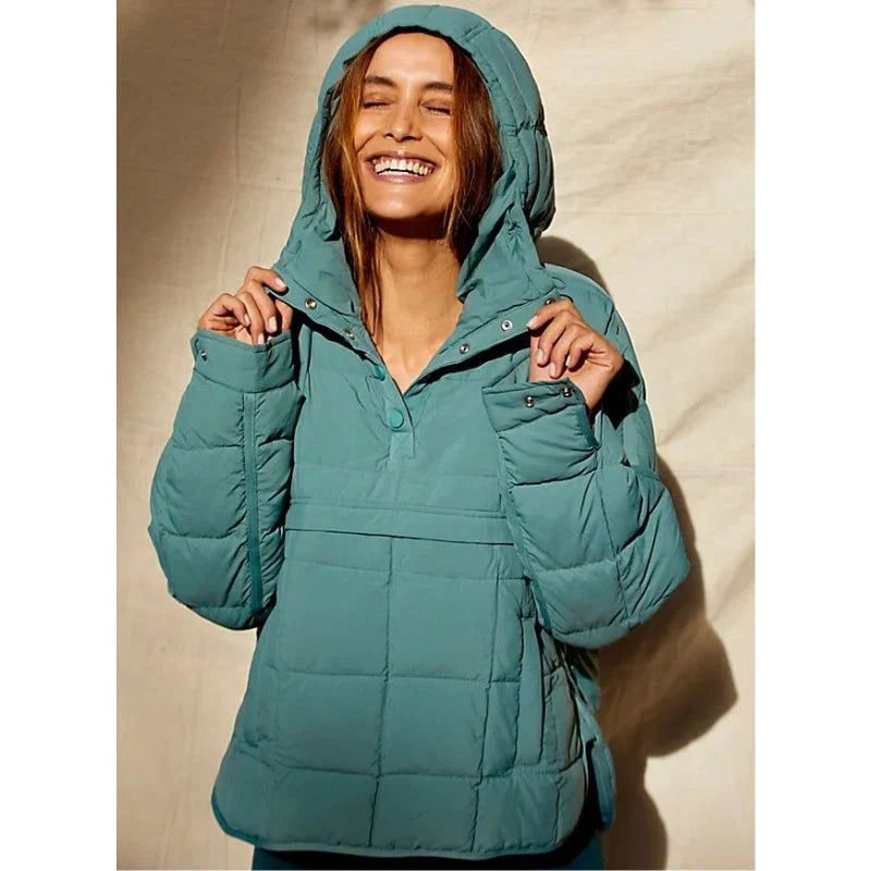 Merve - Elegant Long Sleeve Puffer Jacket