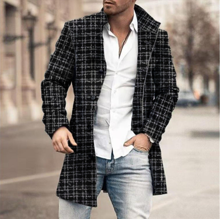 Franck - Long Sleeve Plaid Button-Up Jacket