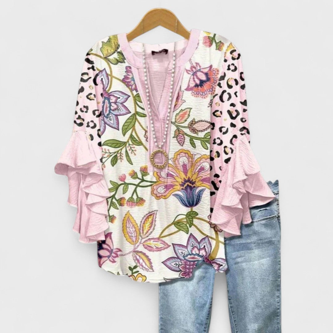 Rachida - Elegant Floral Print Blouse
