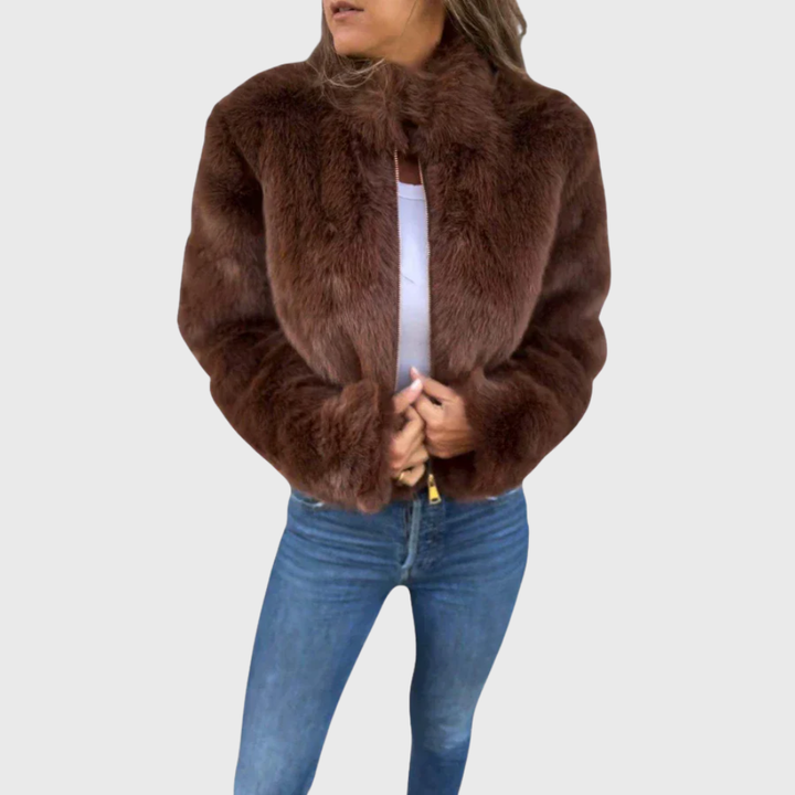 Jintana - Faux Fur Zip Up Jacket