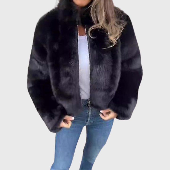 Jintana - Faux Fur Zip Up Jacket