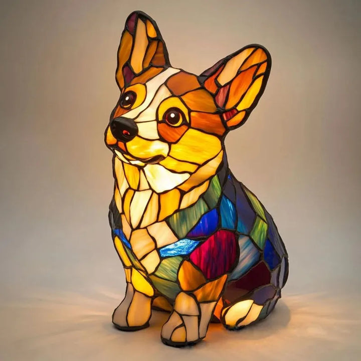LumiCorgi - Magical Stained Glass Corgi Lamp