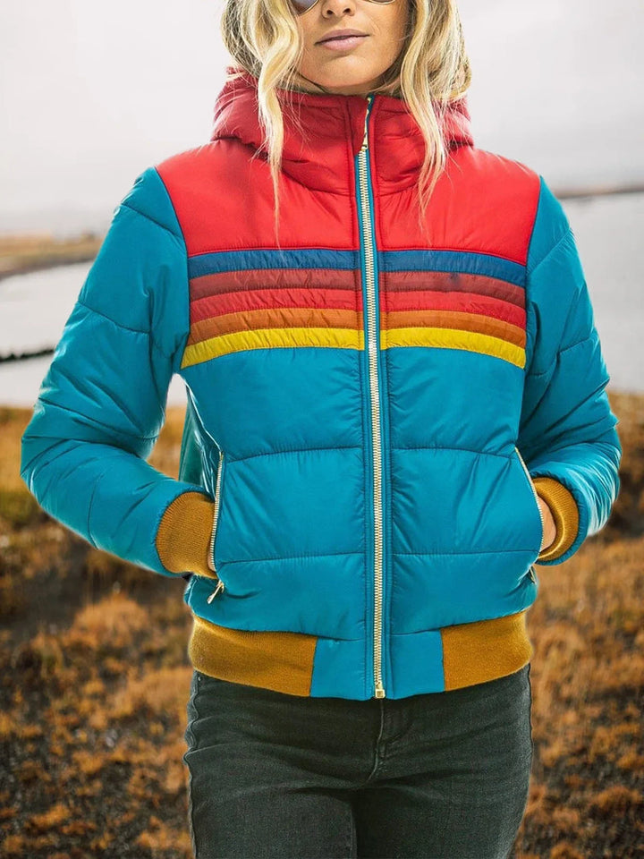 Elfriede - Rainbow Striped Zipped Jacket