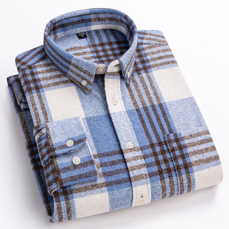 Kasner - Long Sleeve Plaid Cotton Shirt