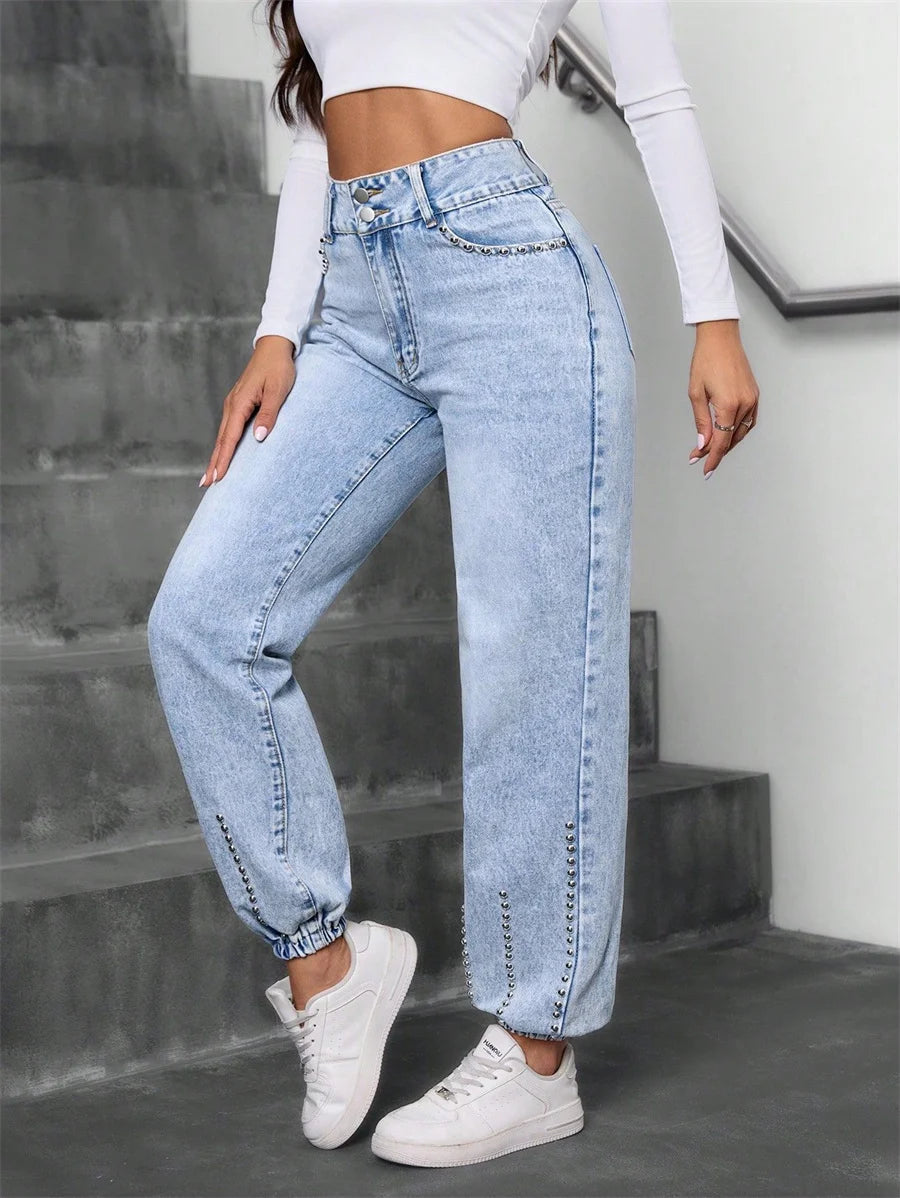 Friedel - High Waist Denim Pants