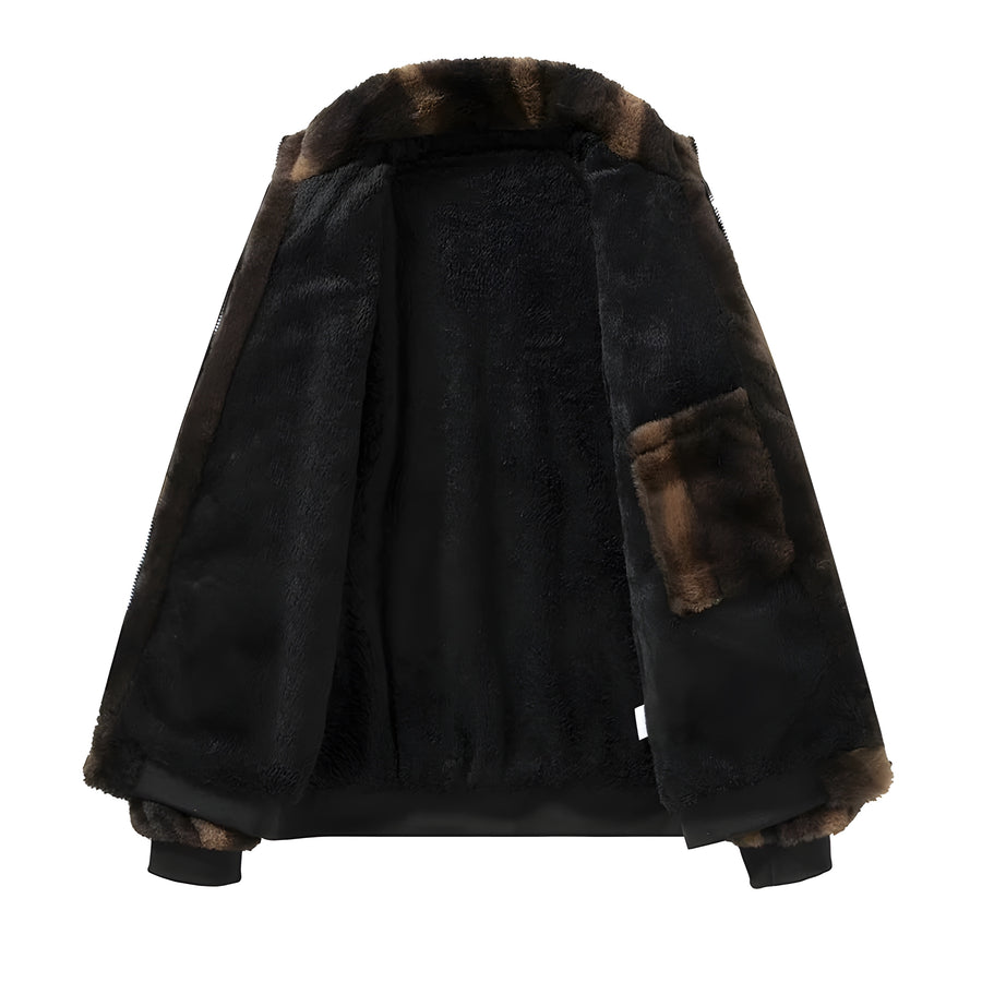 Nevin - Retro Faux Fur Bomber Jacket