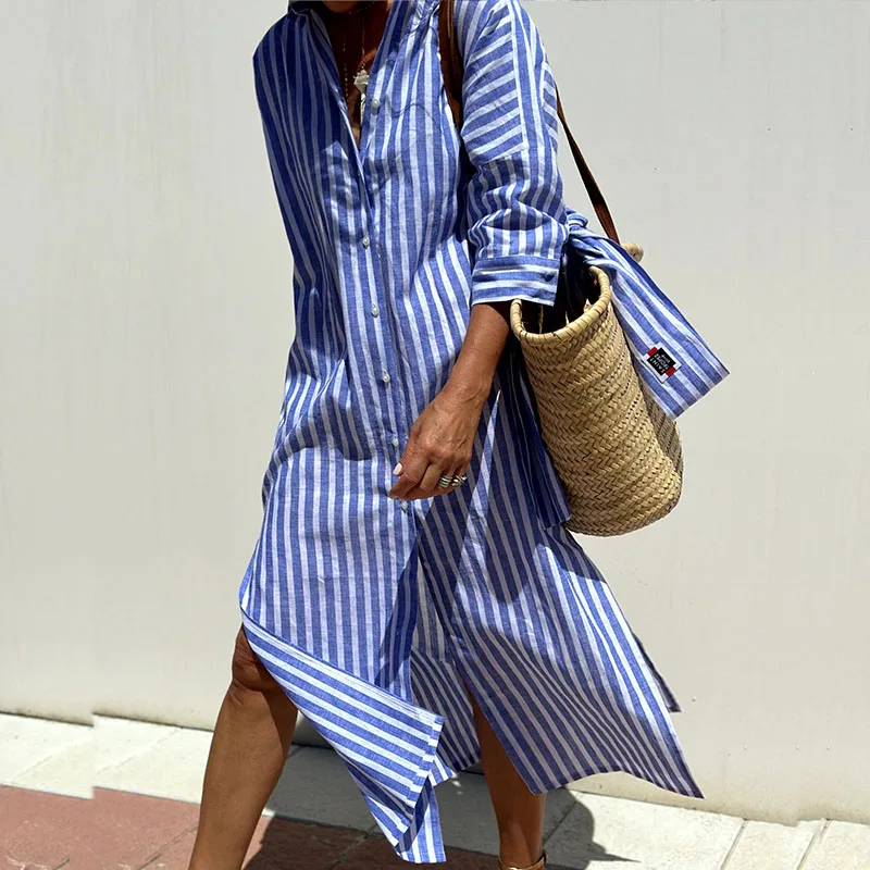 Niyara - Striped Shirt Dress