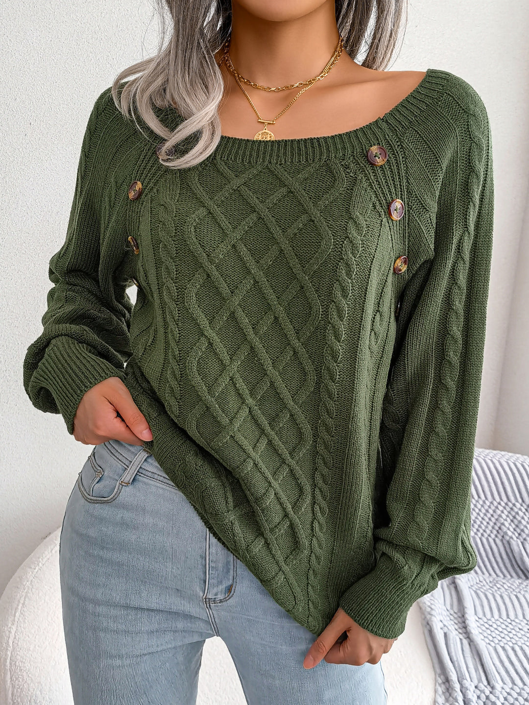 Deanna - Long Sleeve Knitted Sweater