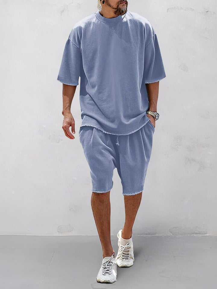 Khetag - Casual Loose Fit Solid Sport Set
