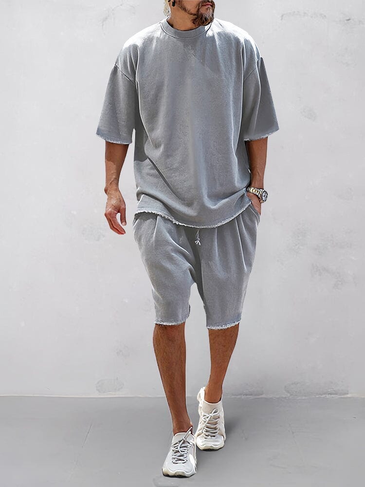 Khetag - Casual Loose Fit Solid Sport Set