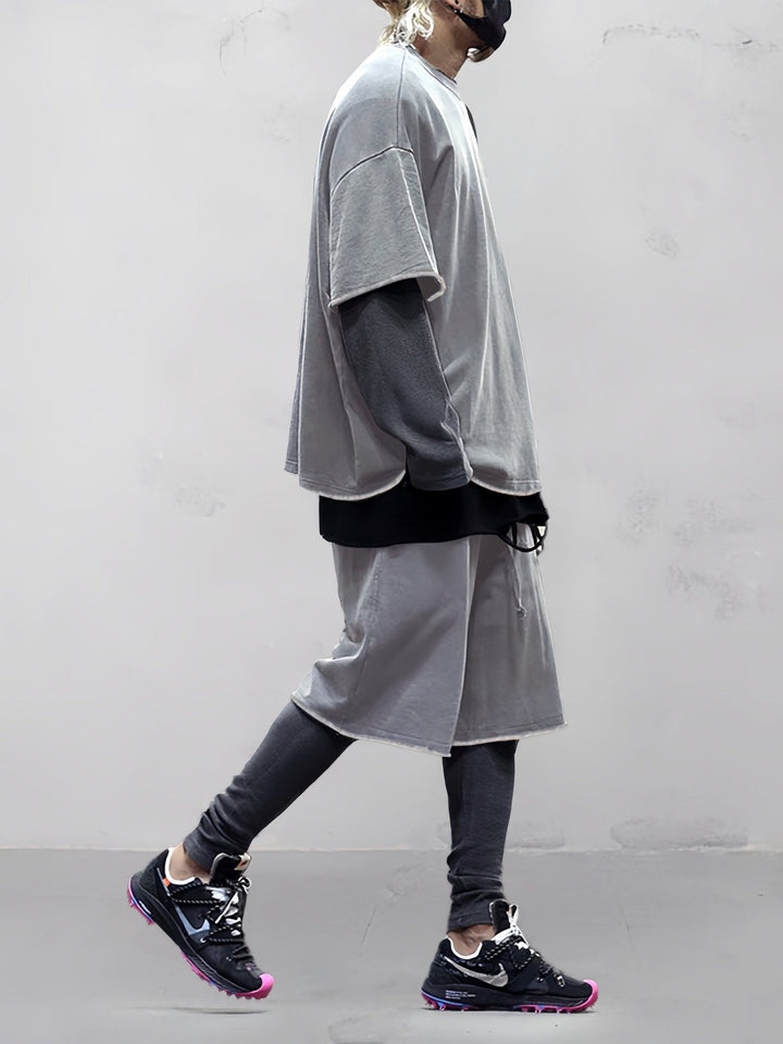 Khetag - Casual Loose Fit Solid Sport Set