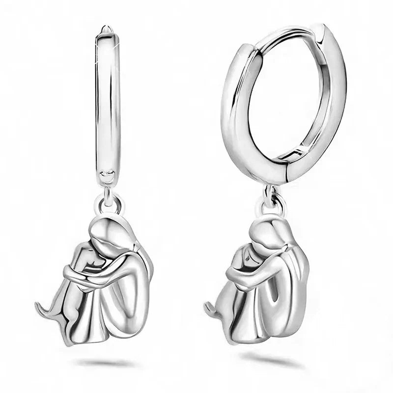 Keren - Earrings With Dog Icon Round Closure