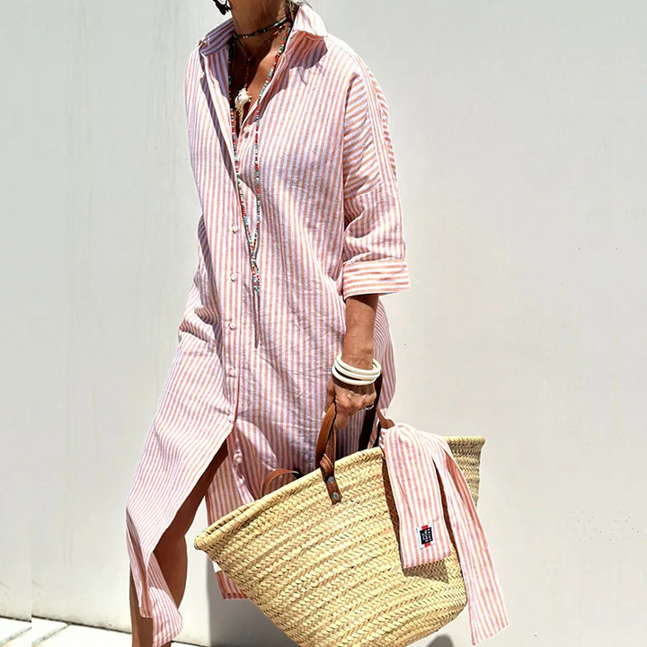 Niyara - Striped Shirt Dress