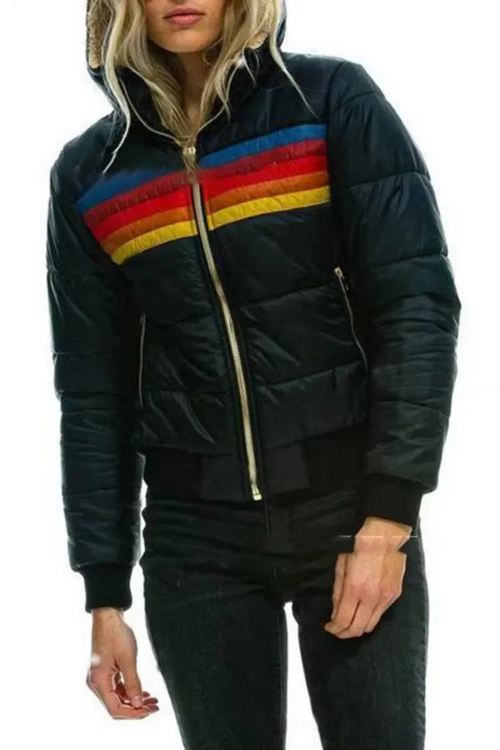 Elfriede - Rainbow Striped Zipped Jacket