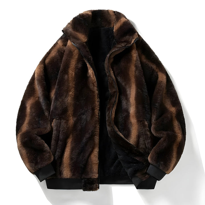 Nevin - Retro Faux Fur Bomber Jacket