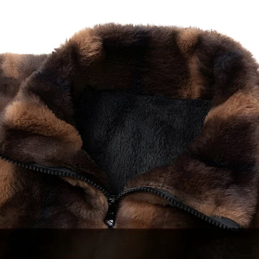 Nevin - Retro Faux Fur Bomber Jacket