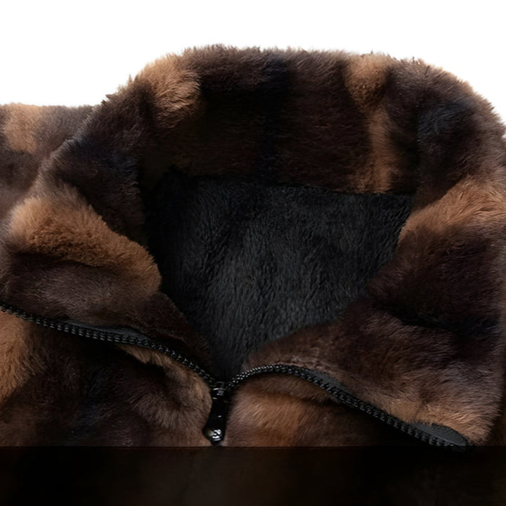 Nevin - Retro Faux Fur Bomber Jacket