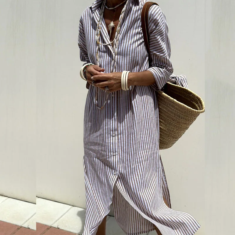 Niyara - Striped Shirt Dress