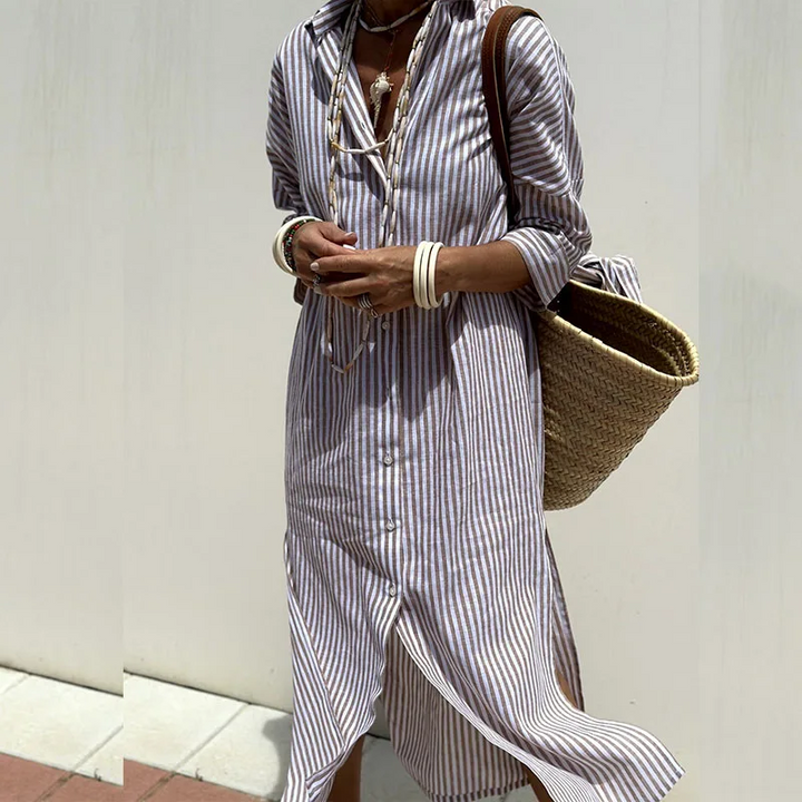 Niyara - Striped Shirt Dress
