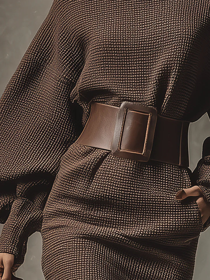 Milana - Short Mesh Dress with Structured Belt