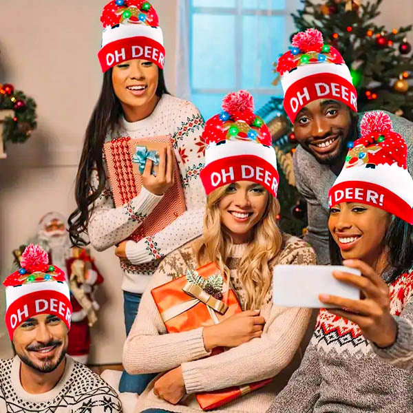 MerryGlow - Christmas Knitted Light Up Hat