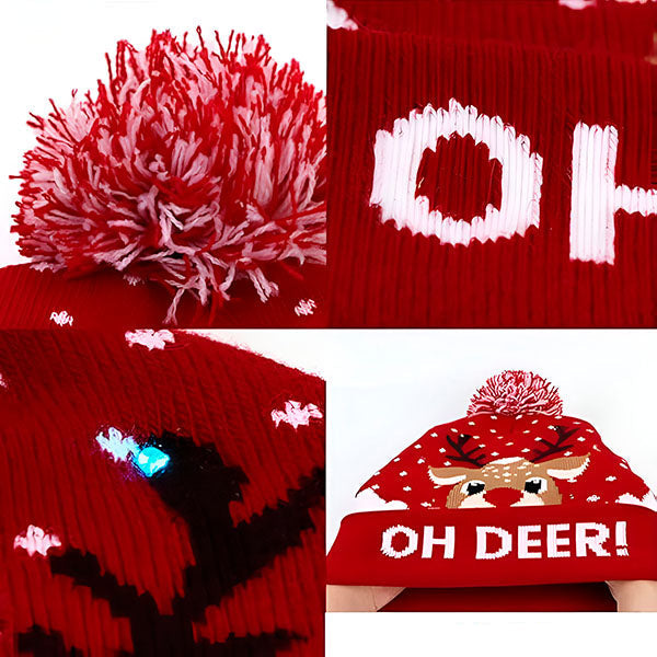 MerryGlow - Christmas Knitted Light Up Hat