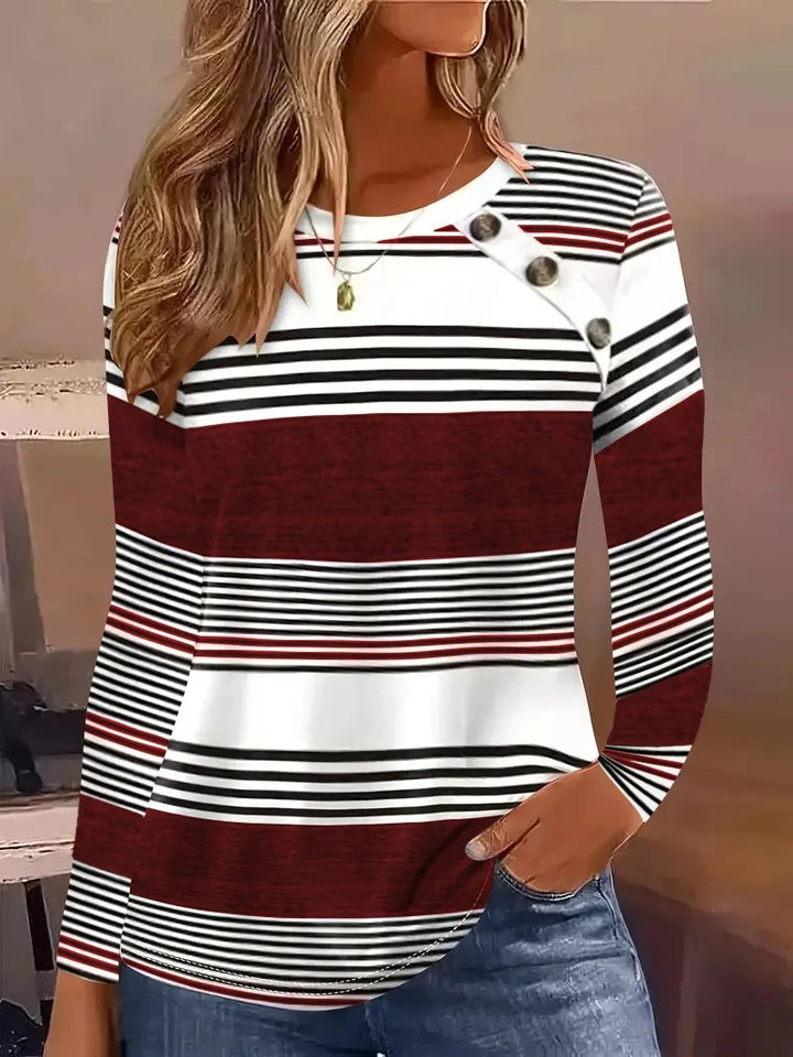 Lucie - Round Neck Long Sleeve Shirt