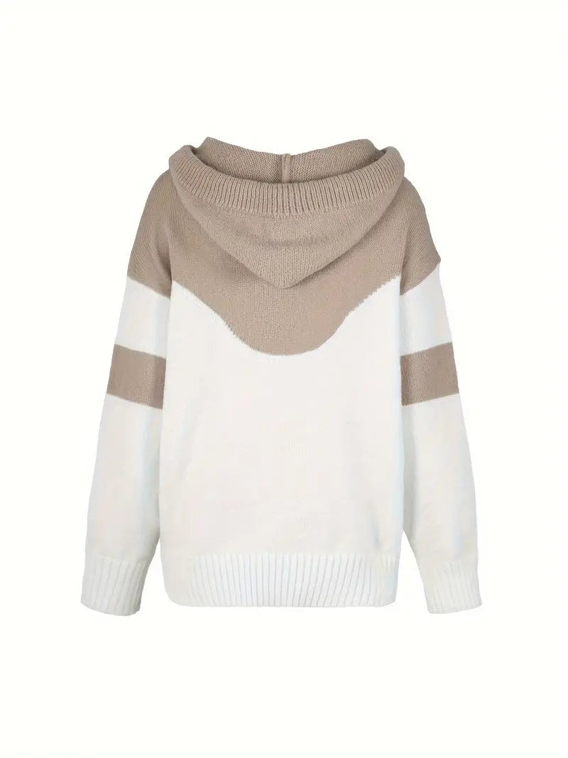 Letitia - Color Block Drawstring Hoodie