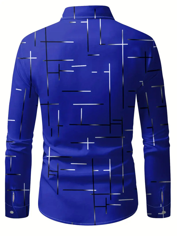 Nerio - Geometric Print Long Sleeve Shirt
