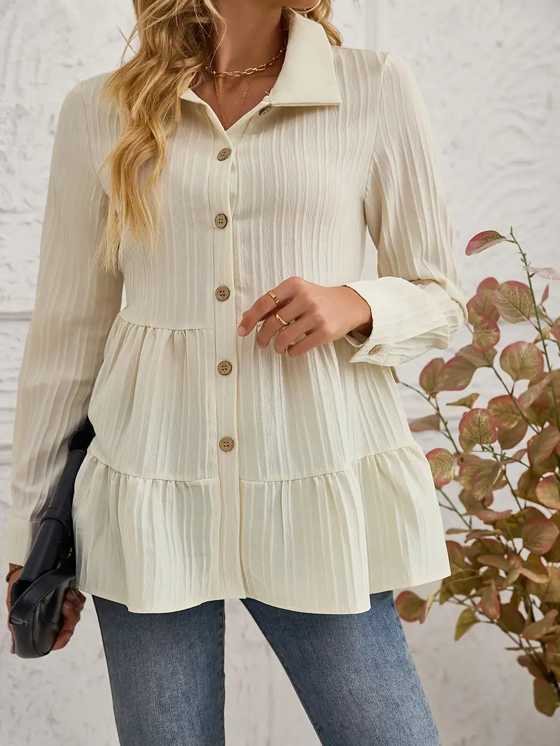 Majlinda - Stylish Long Sleeve Shirt With Button