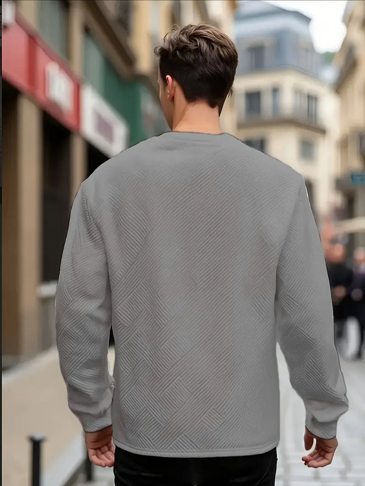 Malinga - Casual Geometric Pattern Sweatshirt With Long Sleeve