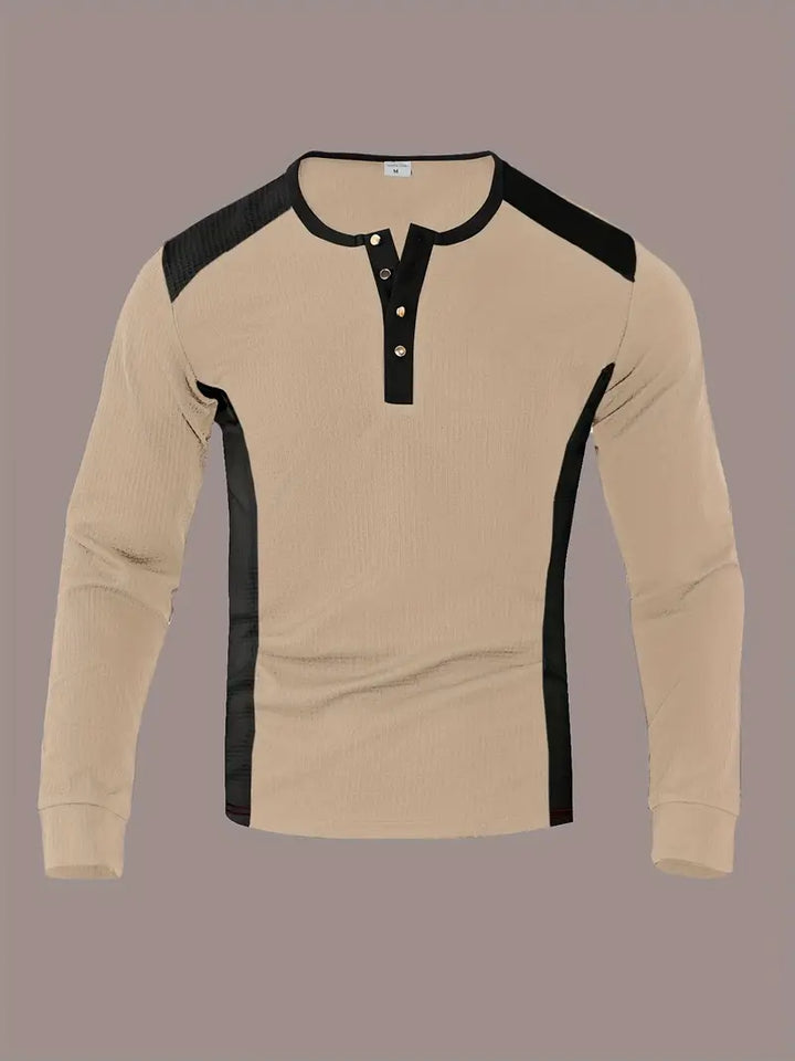 Kyran - Waffle Long Sleeve Henley Shirt