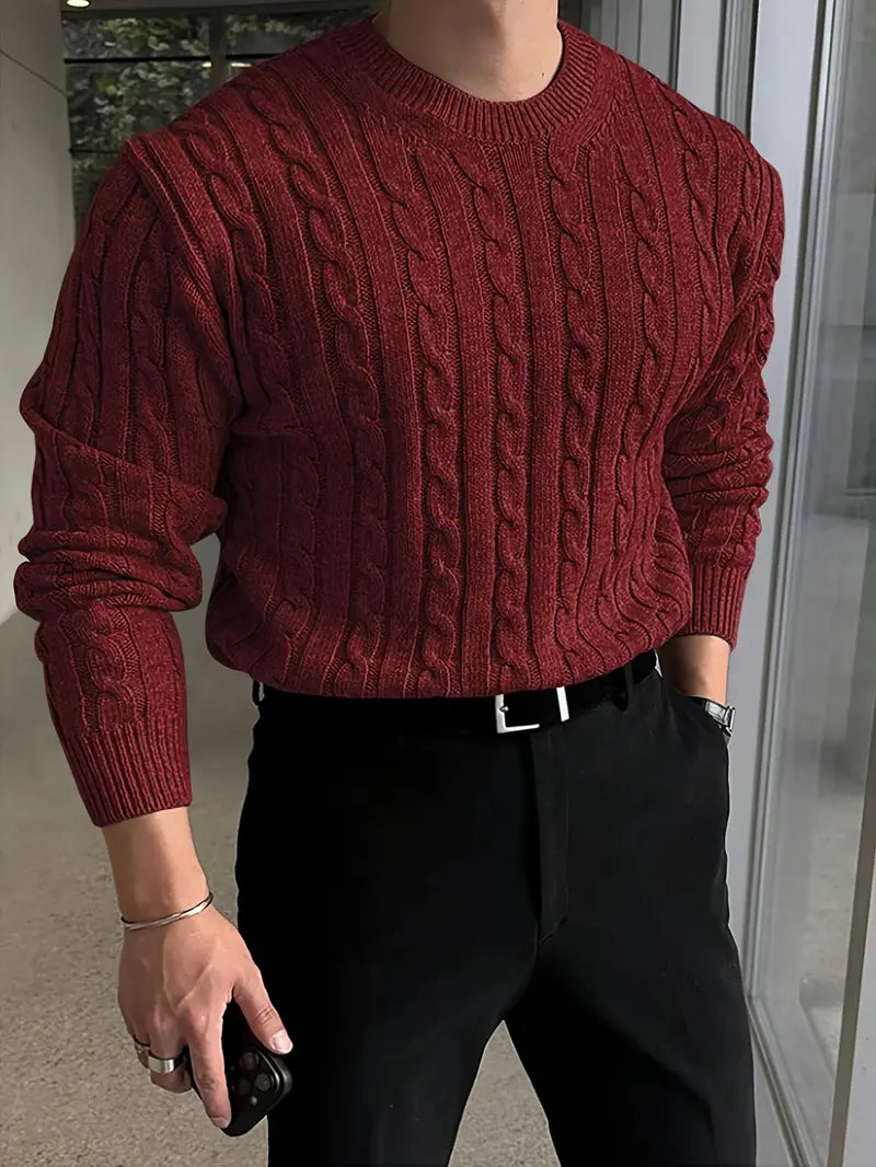 Mergim - Casual knitted Long Sleeve Sweater