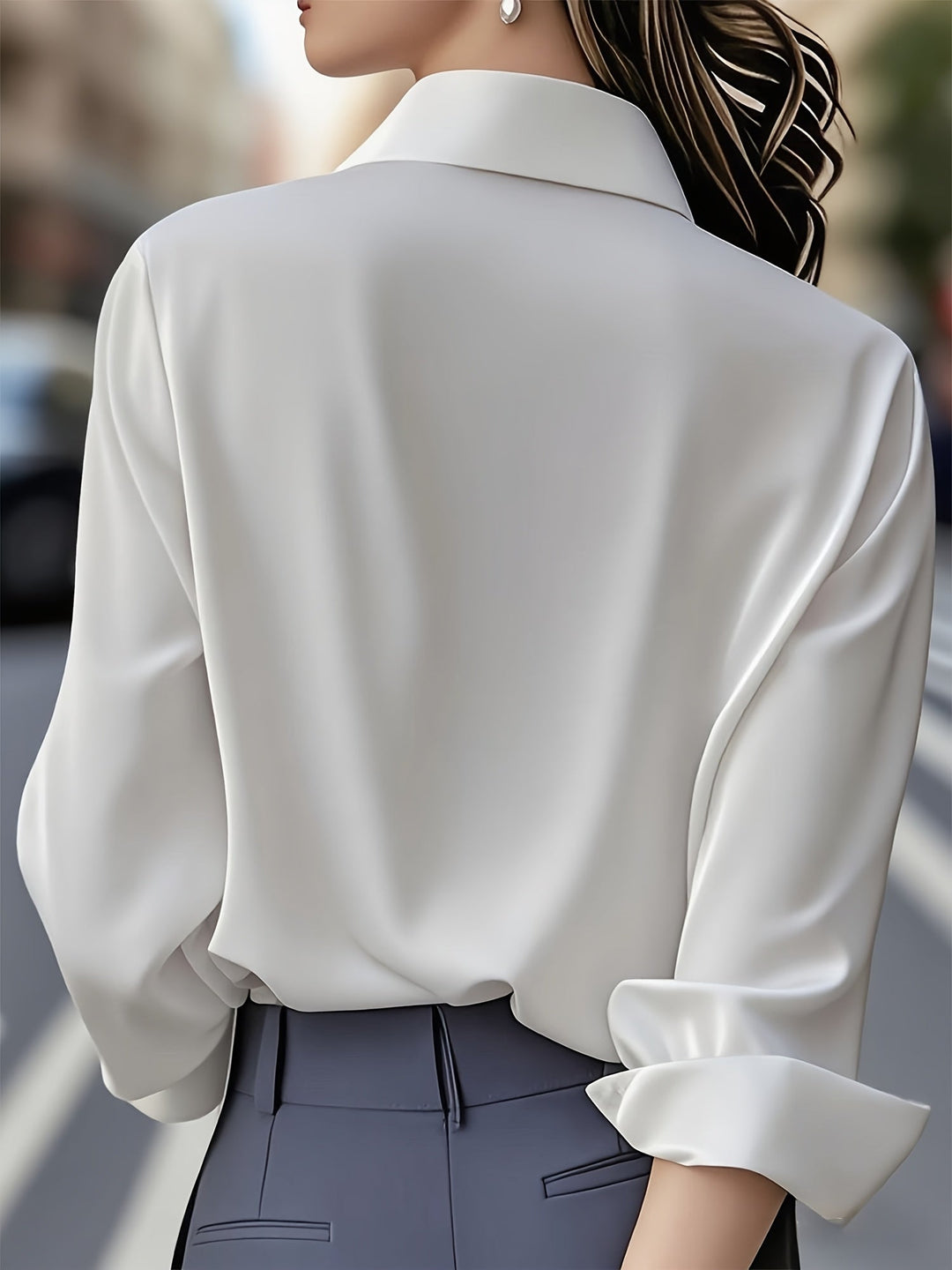 Elenochka - Stylish Long Sleeve Button Up Shirt