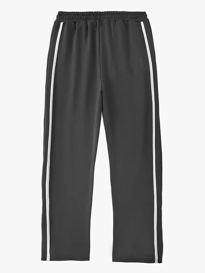 Mendis - Casual Sport Straight-Leg Pant With Snap Button