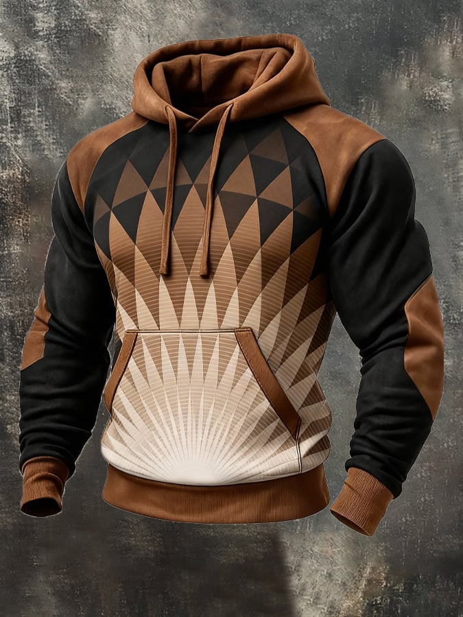 Nicholls - Casual Long Sleeved Sweatshirt Color Block Print