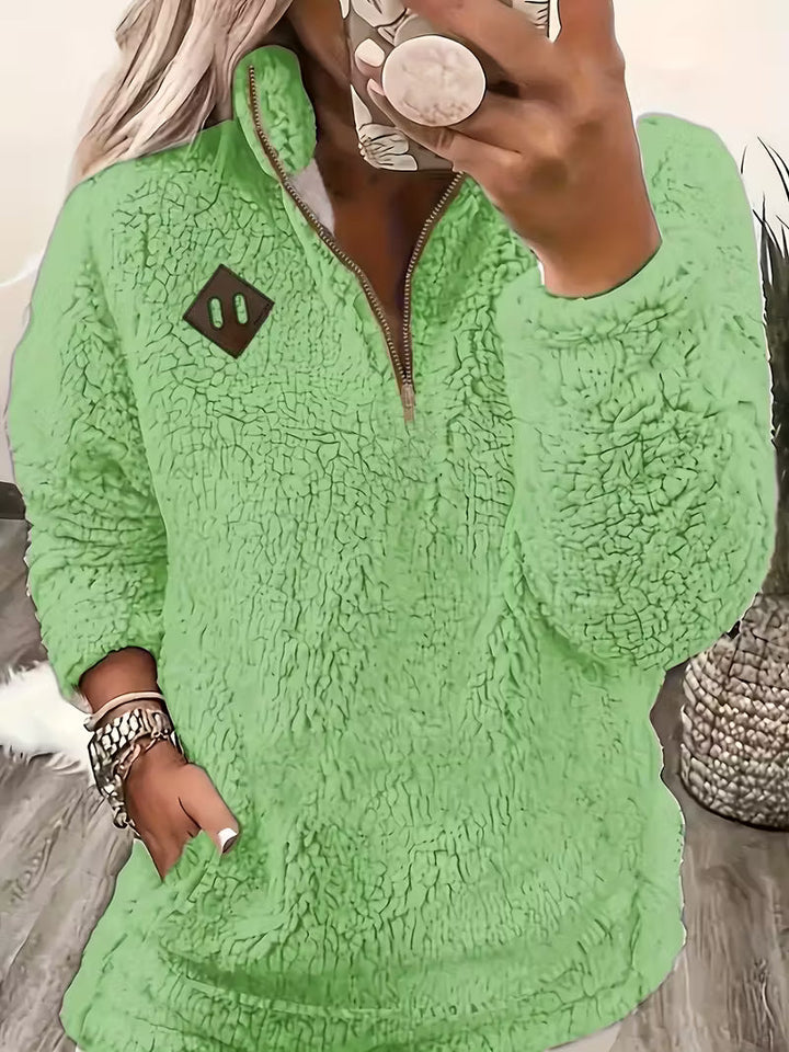 Humera - Elegant Long Sleeve Zip Up Jacket