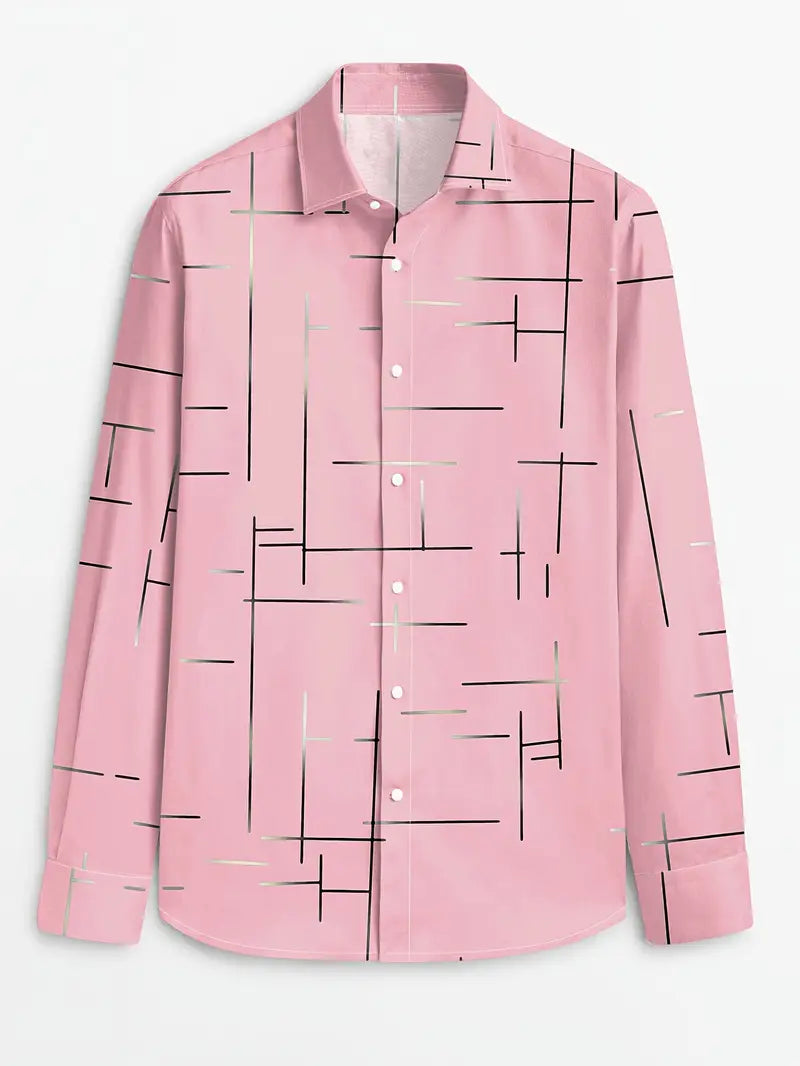 Nerio - Geometric Print Long Sleeve Shirt