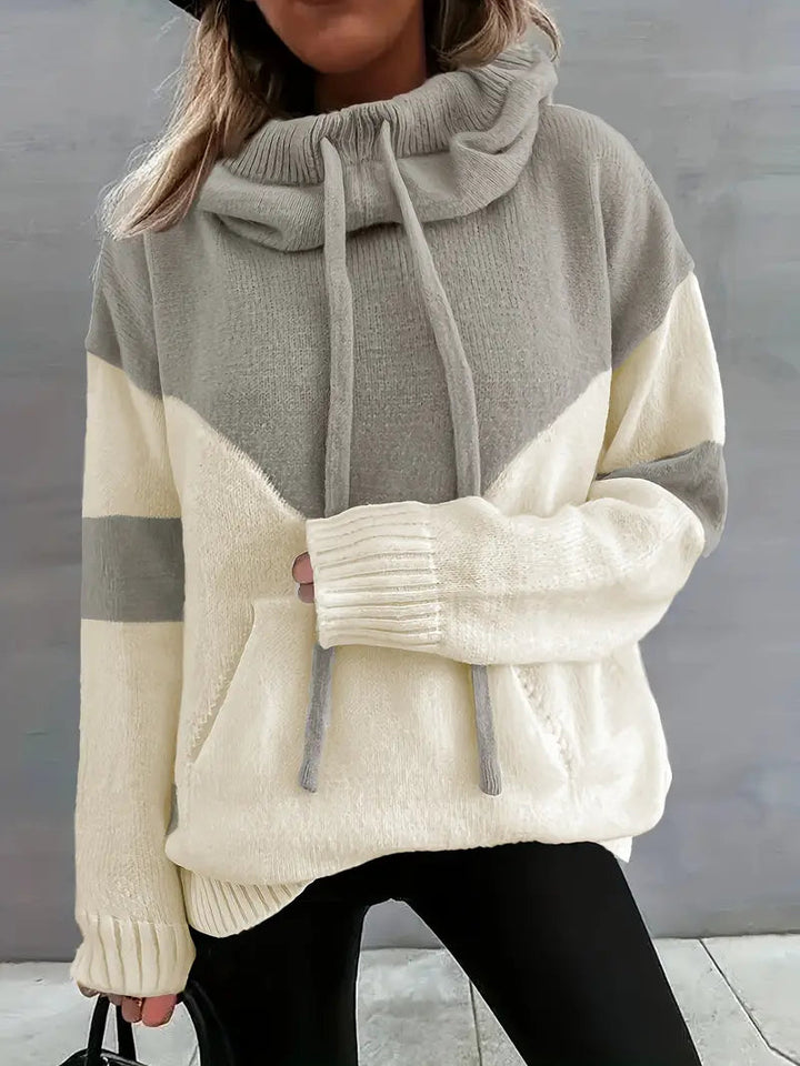 Letitia - Color Block Drawstring Hoodie
