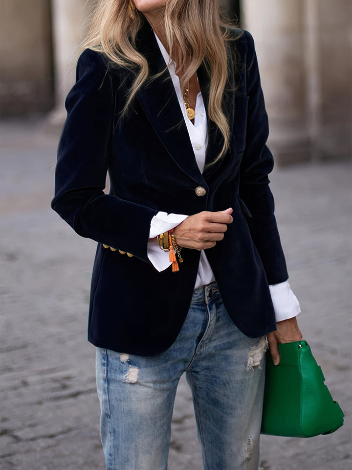 Desiree - Retro Elegant Single Button Blazer