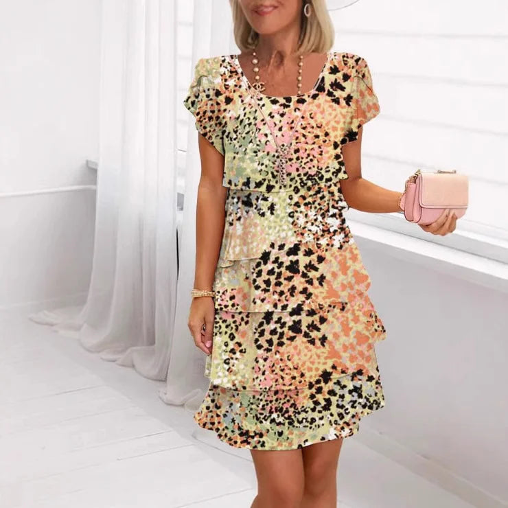 Melinda - V-neck Skirt With Short Sleeve