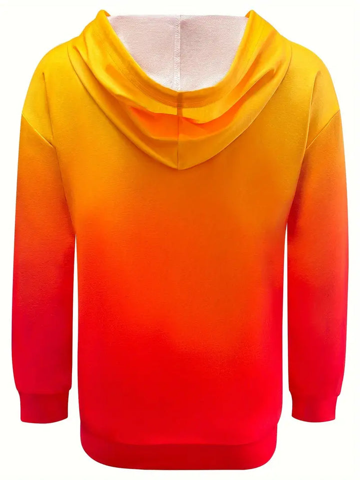 Areeqa - Gradient Color Drawstring Hoodie