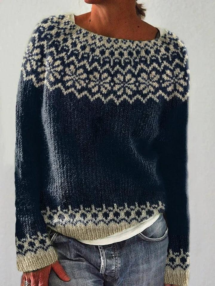 Nyra - Retro Icelandic Jacquard Sweater