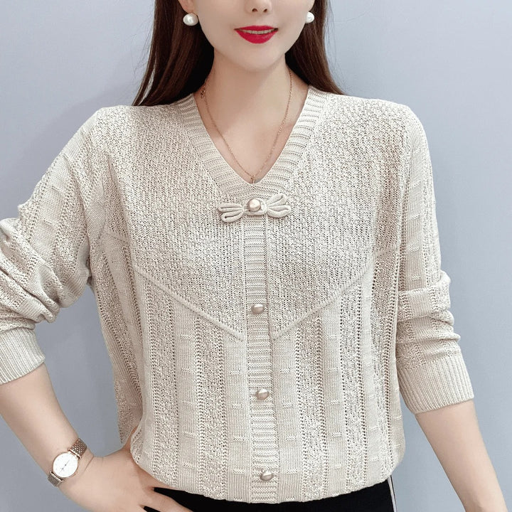 Luana - Simple and Versatile Hollow Knitted Sweater