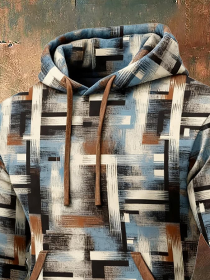 Sodhi - Retro Style Sweatshirt With Color Block Print