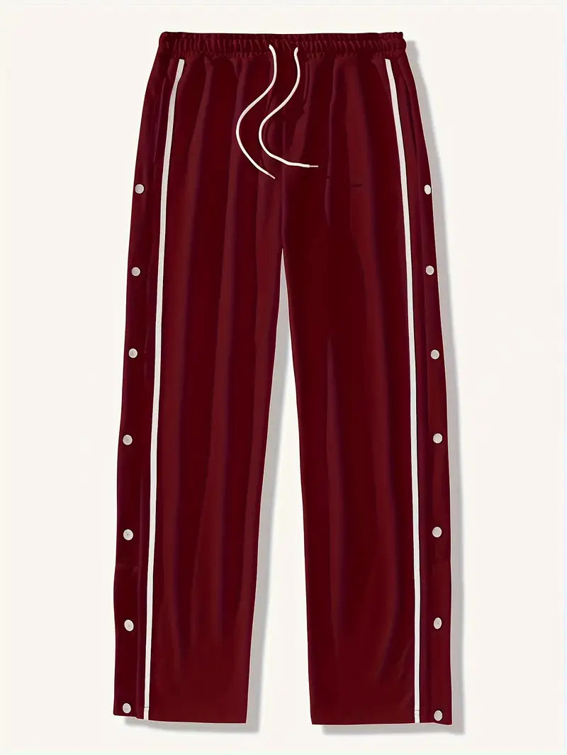 Mendis - Casual Sport Straight-Leg Pant With Snap Button