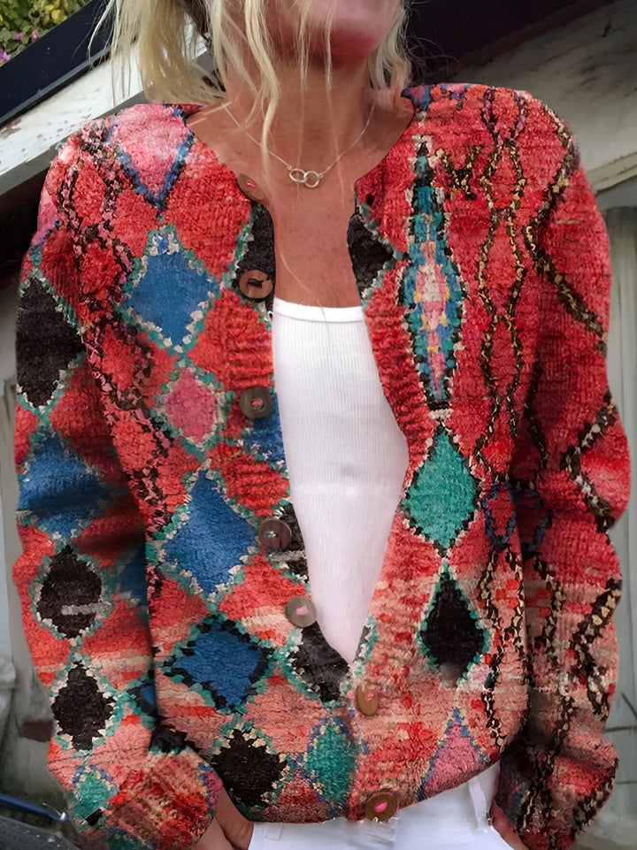 Alvimia - Stylish Floral Knitted Cardigan